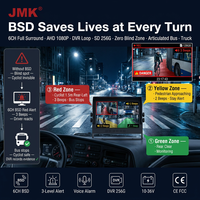 Écran tactile HD IPS 10,1 pouces, système de détection d'angle mort 6CH BSD, moniteur de voiture, enregistrement vidéo AHD DVR pour camion, bus, remorque, camping-car