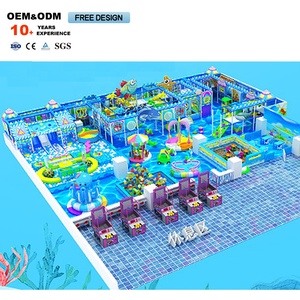 Laberinto de Castillo Azul para Interiores, Equipo de Juegos para Niños, Parque de Aventuras con Diseño Temático de Animales Subacuáticos - Product Image 1