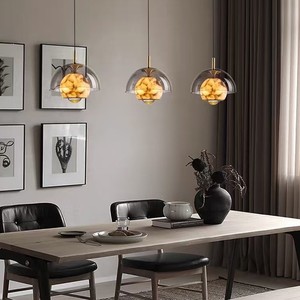 Lámpara colgante de cristal moderna, redonda, E27, LED, para comedor, dormitorio, salón de té, iluminación de techo - Product Image 2