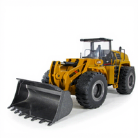 Huvelon 1/14 22CH RC Excavatrice Bulldozer Télécommandée en Alliage, Véhicule de Construction Électrique de Simulation, Engin d'Ingénierie