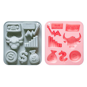 Moule en silicone réutilisable de qualité alimentaire sur le thème du marché boursier, mignon, magnétique, pour chocolat, bonbons et glaçons DIY - Product Image 1