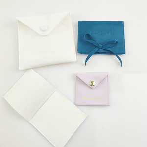 Bolsa de microfibra Luda con logotipo personalizado y solapa para exhibición de joyas, embalaje para exhibición de pendientes y collares, bolsas de regalo de terciopelo y gamuza - Product Image 3