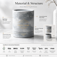 Emballage en tube de papier personnalisé, toutes tailles, boîte cylindrique rigide en carton, tube cadeau écologique en kraft FSC pour parfum, bougie, thé