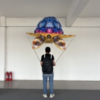 Grande mascotte gonflable tortue ambulante avec souffleur et sac à dos, accessoire de performance gonflable pour défilé de carnaval sur le thème de l'océan