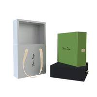 Caja de Regalo de Papel Personalizada Portátil Verde para Joyería, con Bandeja de Terciopelo, para Collares, Pendientes, Anillos y Pulseras