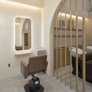 Custom Eco-Friendly Durable Barbershop Interior Design | Modern Barber Station Furniture <b>LED</b> <b>Mirror</b> | Hair Salon Display Cabinet - Product Image 1