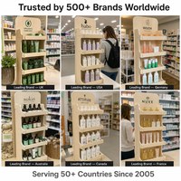 Exhibidor de Madera Contrachapada de 5 Niveles para Tienda de Cuidado Personal, Estante de Madera para Piso, Fácil de Montar, Certificado FSC