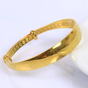 Bracelet YL en laiton plaqué or, largeur 12 mm, à fermoir coulissant, motif fleur de prunier brillant, tendance, bracelet 12 centillos - Product Image 2