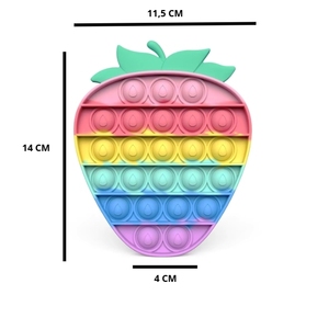 Pop IT Giocattoli antistress a forma di fragola e ananas, super colorati, in silicone, riutilizzabili per bambini - Product Image 2