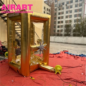 บูธแคชคิวบ์เป่าลม, บูธเครื่องจับเงินเป่าลม, เครื่องทอร์นาโดแคชเป่าลมสีชมพูสำหรับตกแต่งห้างสรรพสินค้า - Product Image 6