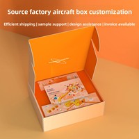 Boîtes d'avion en papier kraft personnalisées, écologiques et recyclables, design pliable, impression offset, logo personnalisé, estampage UV/à chaud, cadeau