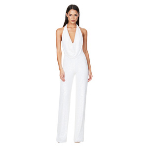 <span class=keywords><strong>Mono</strong></span> Halter sin mangas con <span class=keywords><strong>lentejuelas</strong></span> sin espalda elegante temperamento de moda de mujer americana Europea <span class=keywords><strong>rojo</strong></span> - Product Image 6