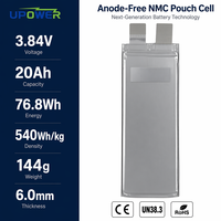 Batterie cellulaire NMC sans anode à haute densité énergétique, 3,84 V, 20 Ah, décharge continue 3C, semi-solide, pour drone FPV eVTOL