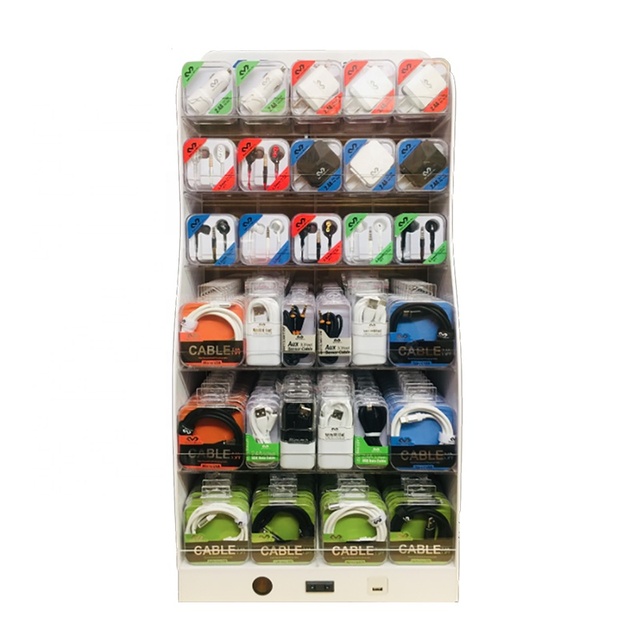 New Products Phone Accessories Counter Display Mobile Counter Display Showcase Data Cable Display Rack with LED