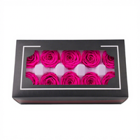 Lot de 10 têtes de roses éternelles éco-responsables, grade B, 4 cm, rose vif, pour remise de diplôme et Pâques