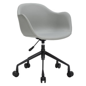 High Quality Contemporary Executive Egg Roll <b>White</b>/Black PP Adjustable Height - Product Image 4