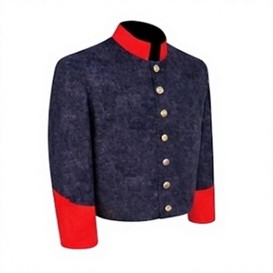 Veste en tissu 100% laine noire et rouge, fabrication en usine, design OEM, pour hommes - Product Image 2
