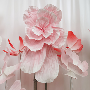 <span class=keywords><strong>Kit</strong></span> de toile de fond géante moderne en fleurs de papier, faite à la main, installation facile pour mariage, Saint-Valentin, fête, mur, centre commercial, design écologique saisonnier - Product Image 1