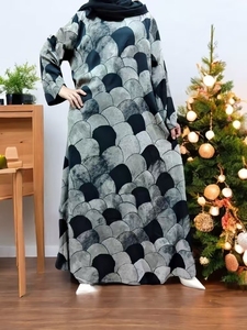 2025 nouvelle impression robes longues femmes sweat à capuche zippé Abaya vêtements femmes vêtements islamiques femmes fabricants robe musulmane - Product Image 6