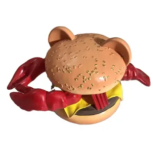 Publicité de magasin Conception personnalisée Hamburger décoratif en résine Hamburger
