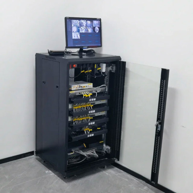 Reinforced Thickened 22U Server Rack Cabinet 600mm Depth 19 Inch Cold-rolled Steel Network Enclosure Glass Front Door IP20 Stock