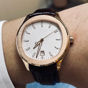 Orologio Automatico da Uomo Stile <span class=keywords><strong>Polo</strong></span> S, Acciaio Inossidabile, Quadrante a Righe Verticali, Cinturino in Pelle/Gomma - Product Image 3