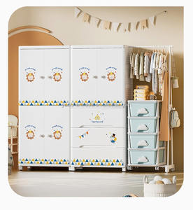 Armadio Economico in Plastica Fai da Te per la Casa, Guardaroba Portatile per Bambini, Simpatici Armadietti per Neonati, Organizzazione e Conservazione Vestiti - Product Image 4