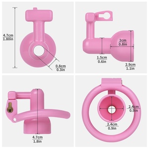อุปกรณ์ล็อคองคชาตชาย ANOSX แบบเรซิ่นพิมพ์ 3 มิติ สีชมพู อุปกรณ์ควบคุมความบริสุทธิ์ทางเพศสำหรับผู้ชาย - Product Image 2