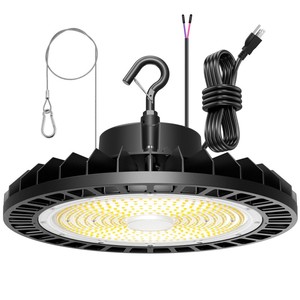 High Bay LED Shop <b>Lights</b>, 300W 0-10V Dimmable with <b>Sensor</b>, Adjustable LED High Bay Lighting Fixtures for Garage Warehouse Worksh - Product Image 1