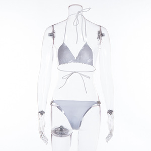 Ensemble de <span class=keywords><strong>lingerie</strong></span> et maillot de bain pour femme avec strass et cristaux scintillants - Product Image 5