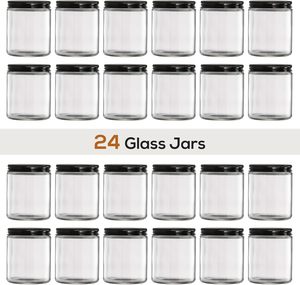 Factory Direct Stock Wholesale Empty Glass 250ml 8oz Clear Cylinder Candle Jars Black Metal <b>Lid</b> Christmas Home <b>Decor</b> - Product Image 5