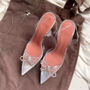 Transparent Crystal Toe <b>Sandals</b> New Pointed Toe Stiletto Heels Buckle Strap <b>Sandals</b> Women's Summer - Product Image 2