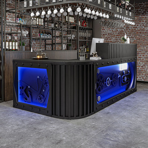 مكتب استقبال على الطراز الصناعي العتيق ، عداد صراف بسيط حديث للمطعم ، بار ، متجر شاي الحليب - Product Image 2