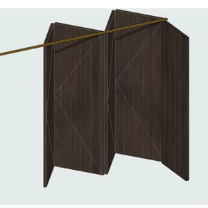 Maßgefertigte Kongo-Sapele Massivholz-Falttür, 4 Paneele + Täuschungstürblatt |   Premium-Projekte für Cafés und Gastgewerbe - Product Image 1