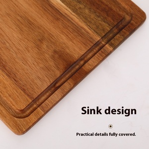 Thớt gỗ keo cao cấp có tay cầm gỗ nguyên khối, dùng làm thớt pizza, thịt bò, đạo cụ chụp ảnh, thớt cắt thanh lịch - Product Image 1