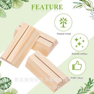 Portatarjetas de madera de pino, color natural, 0,94 pulgadas, organizador de escritorio para tarjetas de visita, postales, notas - Product Image 4