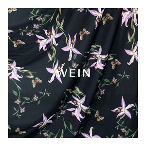 Bán Buôn Cao Cấp Chất Lượng Thoải Mái Nhỏ Màu Tím Hoa <span class=keywords><strong>Crepe</strong></span> Voan Vải Trọng Lượng Nhẹ Kỹ Thuật Số In Hàng May Mặc Chống Tĩnh - Product Image 1