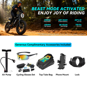 Vélo électrique tout-terrain F6S DTTZH US Warehouse Country Mountain, Vélo électrique 48V 25AH, Autonomie maximale de 80 miles, Pneus larges 20*4 - Product Image 3
