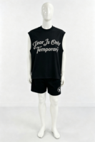 Débardeurs pour hommes personnalisés en coton biologique 100% 220 grammes, sans manches, avec logo personnalisé en strass, noirs, décontractés, surdimensionnés