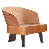 Chaise de loisirs en bois brut au design moderne avec structure en acier inoxydable pour salon, accessoires d'hôtel, rembourrage pour usage scolaire