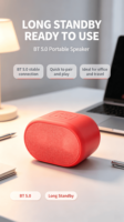 Nouveau 2026 B62 Mini Haut-parleur sans fil compact en plastique, idéal pour cadeau, avec fonction TWS, Bluetooth 5.0, basses puissantes, microphone intégré, prise en charge TF, sortie 3W, application et entrée auxiliaire