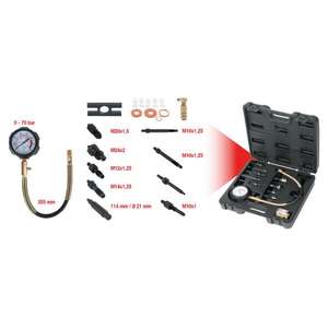 KS TOOLS - 150.1680 <b>Compression</b> <b>tester</b> set (13 pcs) - EAN 4042146200001 <b>ENGINE</b> AND TIMING SET - Product Image 2