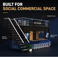 Kiosque mobile moderne et tendance en conteneur pour stand extérieur, marché nocturne, grande événementielle, présentation de snacks, festival, rue alimentaire