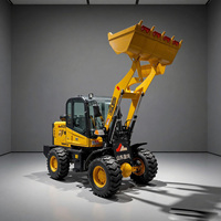 Promo Panas 2.5TON 4x4 Diesel Hidrolik Mini Front Loader Wheel Loader Traktor Kompak Gearbox PLC Bucket