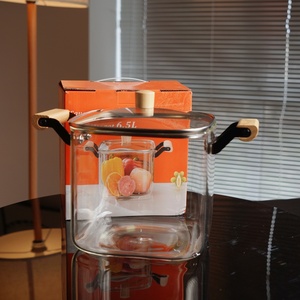 Marmite électrique en verre de 6,5 L, grande capacité, deux poignées, couvercle, support en plastique, bobine en cuivre, résistante à la chaleur, pour la cuisson de soupes, la mijotée, utilisation commerciale au four - Product Image 5