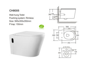 Pilihan kualitas gaya Eropa kamar mandi Sanitaty Ware warna gading WC Toilet tangki air Flush gantung dinding Toilet - Product Image 2