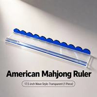 Règle de Mahjong ondulée en acrylique transparent coloré durable de 20 ou 17,5 pouces pour jeux de société et divertissement en famille