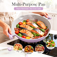 Poêle à frire multifonctionnelle OEM durable de 32 cm en aluminium moulé, revêtement céramique antiadhésif, pour cuisson domestique