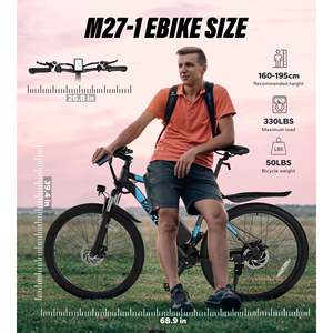 Bicicleta de Montaña de 27.5 Pulgadas, 250W, 48V, 13AH, para Adultos, Velocidad 45km/h, 60km, Negra, Manual, 0.0 Lb, 27.5 Pulgadas, Envío Gratis en Mi Tienda - Product Image 2