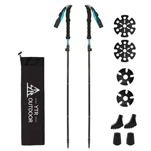 Lightweight Folding Walking Sticks For Men And Women With Extra-Long Foam Handle And Metal Flip Lock